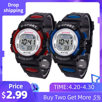 2020 Waterproof Children Boy Multifunction Boy Digital LED Sports Waterproof Wrist Watch Kids Alarm Date Electronic Watch Gift Q