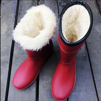 2020 Winter fashion women Schoenen Snowboots with wool warm waterproof non-slip washing car laundry kitchen rain boots Femme
