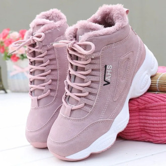 2020 Winter New Plus Velvet Women's Shoes High-top Shoes Female Students Thick-soled Sneakers Cotton Shoes