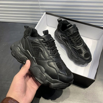 2020 Winter Women Chunky Sneakers Fashion Platform Female Plush Vulcanized Shoes Brand Running Casual Shoes Woman Old Dad Shoes