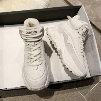 2020 Winter Women Platform Sneakers Casual Shoes White Trainers Women Fashion Luxury Designer Warm Fur Black Sneakers