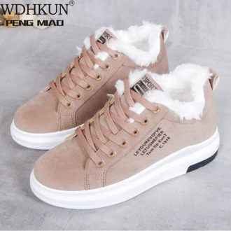 2020 Winter Women Shoes Warm Fur Plush Lady Casual Shoes Lace Up Fashion Sneakers Zapatillas Mujer Platform
