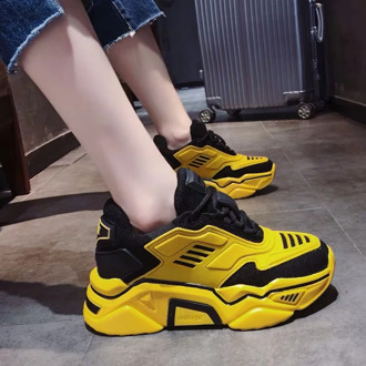 2020 Woman Chunky Sneakers Platform Korean Fashion Female Trainers Designers Red Yellow Women Old Dad Casual Shoes High Quality