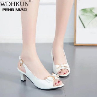 2020 Woman Sandals Slippers Summer Style Wedges Pumps High Heels Buckle Starp Fashion Gladiator Peep Top Pump Zapatos De Mujer