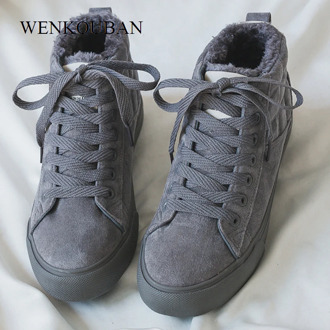 2020 Women Winter Sneakers Short Plush Ankle Boots Women Platform Sneakers High Fur Warm Sneakers Ladies Shoes Tenis Feminino
