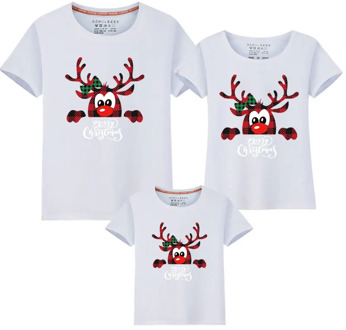 2020 Xmas Matching Family Outfits New Christmas Deer Dad Mom Kids Mother Daughter Short Sleeve Matching Family Look T Shirts