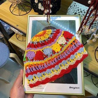 202005- YC2212 Bohemian Stijl Handleiding Haaknaald Weave Leisure Lady Emmer Cap Vrouwen Vissers Hoed