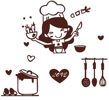 2020New Collectie Mode Keuken Licht Schakelaar Sticker Leuke Kok Vinyl Muurtattoo Home Decor Voor Kicthen Decoratie #30 koffie