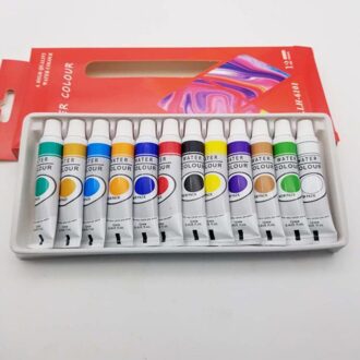 2020New Hoge Duurzaam 12 Kleuren Acrylverf Tekening Pigment Olieverf Buis Met Borstel Set 12Ml Art Supplies