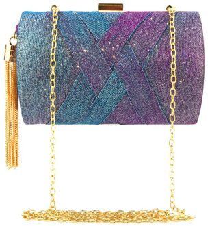 2020New Komen Teal Blue Bruid Bruiloft Portemonnee Meisje Dag Koppelingen Avondtassen Party Kettingen Schoudertassen Dames Mode Portemonnee Paars