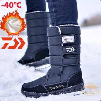 2021 DAIWA Fishing Shoes Plus Velvet Warm Shoes Outdoor Non-slip Waterproof Boots DAWA Fishing BootsWinter High Top Snow Boots