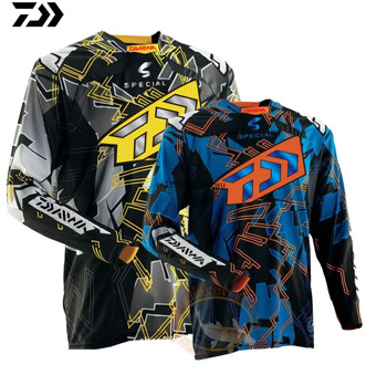 2021 DAWA Large Size Fishing Shirt Quick Dry Cycling Hiking Jersey Soft Fishing Clothing Anti-UV Long Sleeve Fishing Jersey