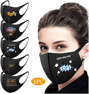 2021 Happy New Year Adult Mask Protective Mouth Cover Washable Mouth Mask Breathable Facial Mask Reusable Face Mask mascarillas