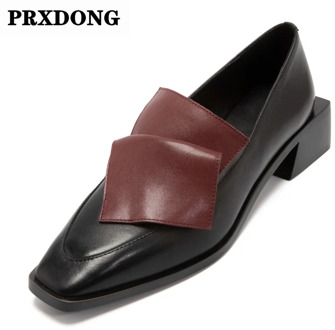 2021 New Spring Autumn Square Toe Med Square Heels Women Pumps Fashion Dress Party Casual Shoes Woman Pumps Black Size 34-39