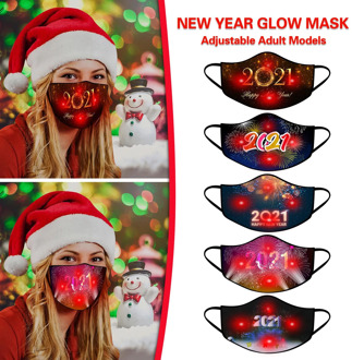 2021 New Year LED Mask Light Up Mask Lights Glowing Mask Protective Mouth Mask Washable Face Mask Reusable Mouth Caps masques