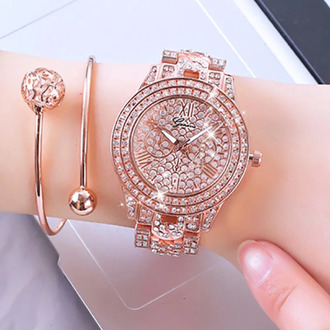 2021 Women Watch Luxury Brand Gold Clock Lady Crystal Female Ladies Woman Quartz Wrist Watches Fashion Wristwatch For Women