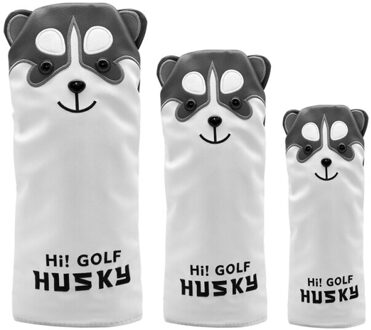 2021Husky Golf Headcovers Leather Cover Voor Driver, Fairway Woods En Creatieve Hybride Golf Club Protectors Cover 3 woods