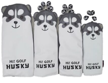 2021Husky Golf Headcovers Leather Cover Voor Driver, Fairway Woods En Creatieve Hybride Golf Club Protectors Cover 4 woods