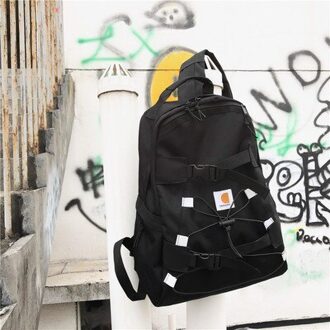 2021Korea Ins Harajuku Japanse Eenvoudige Grote Capaciteit Rugzak Vrouwelijke Mode Effen Kleur Rits Casual Vrouwelijke Rugzak wit