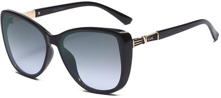 2021New Arrivals Cat Eye Frame Trendy Zonnebril Mannen Vrouw Oversized Vintage Retro Gradiënt Vissen Bril 32036 groen