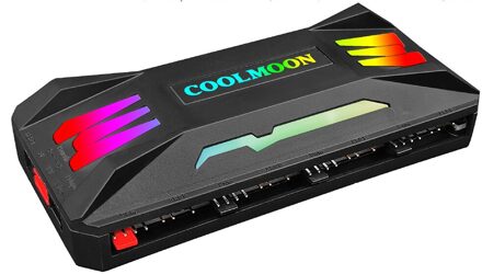 2021NEW Coolmoon Rgb Controller 4Pin Pwm 5V 3Pin Argb Koelventilator Smart Intelligente Afstandsbediening Voor Pc Case Chassis zwart