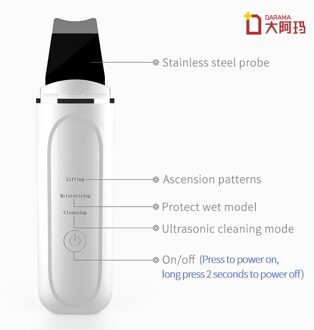 2021New Ultrasone Huid Scrubber Diepe Gezicht Reinigingsmachine Peeling Schop Facial Pore Cleaner Gezicht Huid Scrubber Lift Machine 02 wit