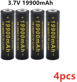 2021S 18650 Batterij 3.7V 19900Mah Oplaadbare Li-Ion Batterij Voor Led Zaklamp Batterij 18650 Batterij + usb Charger wit