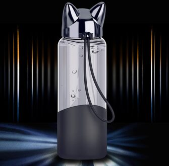 2021top Home Decor Leuke Vos Glas Water Fles Bpa Gratis 320Ml Transparante Fles Voor Fiets Tour Домашний Декор zwart