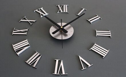 2021Tops Home Decor Diy Luxe 3D Wandklok Grote Size Woninginrichting Kunst Klok Goud Товары Для Дома zilver