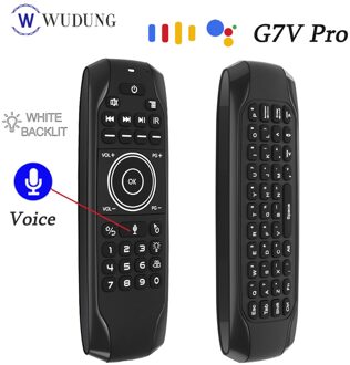 2022 G7V Pro Backlit Voice Gyroscoop Wireless Air Muis Met Russisch Engels Toetsenbord 2.4G Smart Voice Afstandsbediening English Version