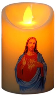 2022 Jezus Christus Kaarsen Lamp Led Theelichtje Romantische Pijler Licht Creatieve Vlamloze 1