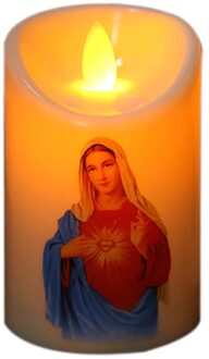 2022 Jezus Christus Kaarsen Lamp Led Theelichtje Romantische Pijler Licht Creatieve Vlamloze 4