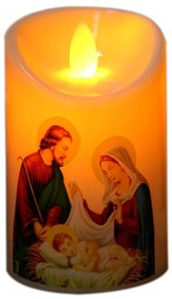 2022 Jezus Christus Kaarsen Lamp Led Theelichtje Romantische Pijler Licht Creatieve Vlamloze 6