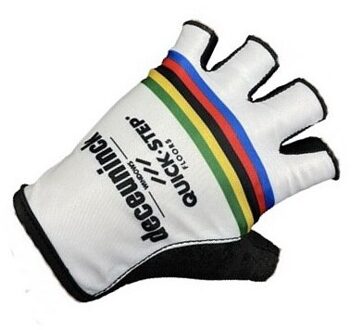 2022 Quick Step Team Een Paar Fietsen Fiets Half Vinger Handschoenen Fiets Gel Handschoen Maat: M-XL 2021 WORLD CHAMPION / L