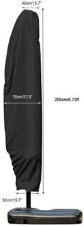 205Cm Parasol Banaan Paraplu Cover Waterdichte Cantilever Binnenplaats Strand Tuin Patio Shield Black