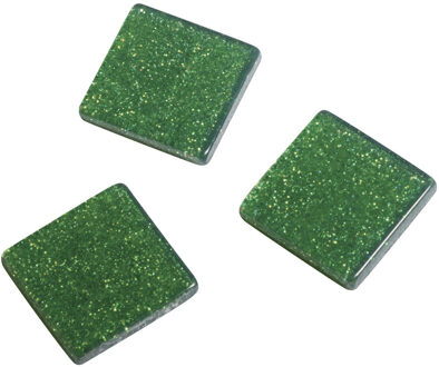 205x stuks acryl glitter mozaiek steentjes groen 1 x 1 cm - Mozaiektegel