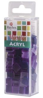 205x stuks Acryl mozaieken maken steentjes violet paars 1 x 1 cm - Mozaiektegel