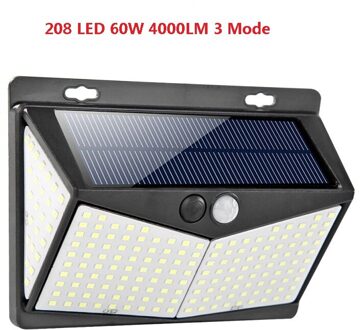 208Leds Outdoor Zonne-verlichting 60W Huis Tuin Licht Pir Motion Sensor 3 Modi IP65 Waterdichte Emergency Solar Led wandlamp Lamp