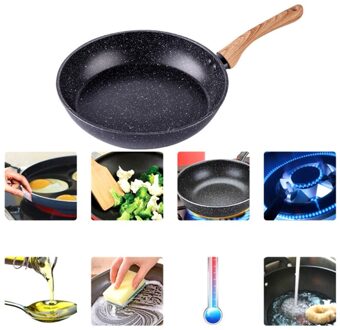 20Cm Aluminium Maifan Stone Non-stick Koekenpan Rookloze Gebakken Ei Pot Inductie Kookplaat Koken Kleine Wok