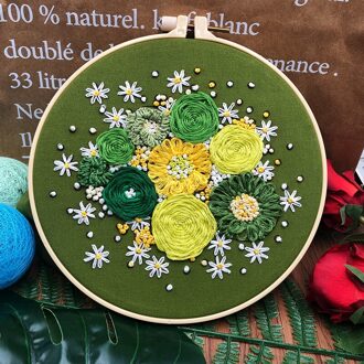 20Cm Europese Stijl Bloemen Diy Borduurwerk Set Beginners Naaien Kit Kruissteek Ambachten Hand-Gestikt Decoratie nee.5