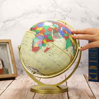 20Cm Led Wereldbol Aarde Tellurion Kaart Roterende Stand Geografie Educatief Speelgoed Home Office Desktop Decoraties