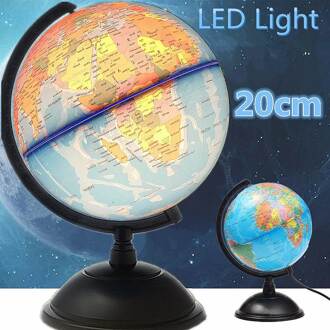 20Cm Led Wereldbol Aarde Tellurion Kaart Roterende Stand Geografie Educatief Speelgoed Home Office Desktop Decoraties