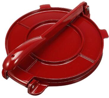 20Cm Tortilla Maker Druk Aluminium Opvouwbare Thuis Keuken Pie Tool Maïs Diy Druk Gadgets Bakken Meel Bakvormen Gereedschap ma H8W2 Rood