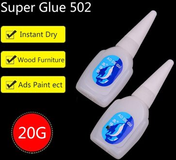 20G 502 Instant Sneldrogend Cyanoacrylate Adhesive Sterke Bond Leer Rubber Metaal Glas Kantoorbenodigdheden 502 Super Vloeistof lijm