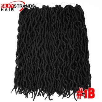 20Inch 24 Strengen Ombre Faux Locs Krullend Haak Hair Kanekalon Dread Locs Synthetische Senegalese Twist Hair Extensions Voor Vrouwen #1B