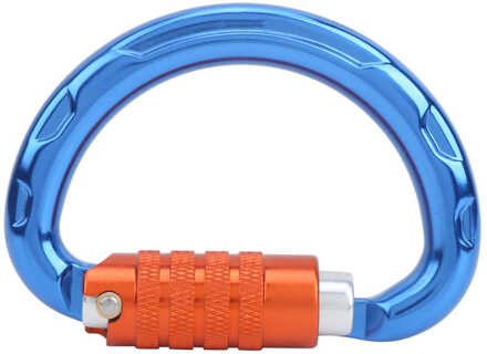 20KN Outdoor Klimmen Karabijnhaak Semi-Cirkel Auto Vergrendeling Karabijnhaak Bergbeklimmen Klimmen Aluminium Clip Haak Klimmen Gesp Blauw