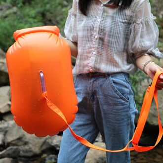 20L Thicken Pvc Waterdichte Gear Bags Outdoor Sport Opblaasbare Zak Boei Voor Varen Kajakken Vissen Rafting Zwemmen Camping Re oranje