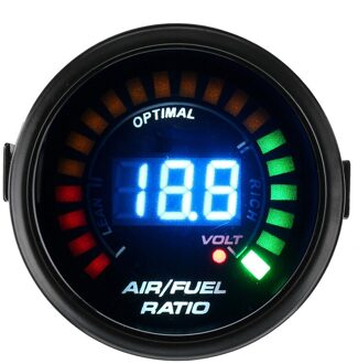 20LED Digitale Analoge Racing Monitor Air Fuel Ratio Gauge Indicator Auto Olie Temperatuur Blauw Licht Afr Auto Universele Instrument