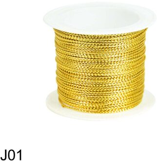 20M 1Mm Goud/Zilver/Rode Koord Handelsmerk Sieraden Armband Twine Tag Kwastje Touw Tag Line Strap lint Armband Maken Decor J01 goud