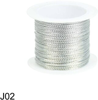 20M 1Mm Goud/Zilver/Rode Koord Handelsmerk Sieraden Armband Twine Tag Kwastje Touw Tag Line Strap lint Armband Maken Decor J02 zilver